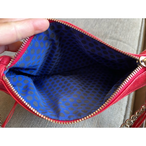 Rebecca Minkoff Mini MAC Crossbody Shoulder Bag (red & gold) - Picture 4 of 10
